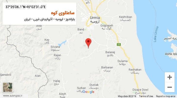 روستای ساعتلوی کوه بر روی نقشه