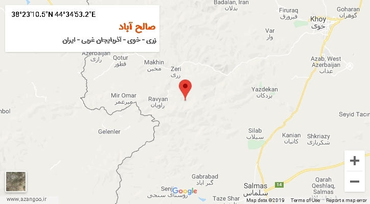 روستای صالح آباد بر روی نقشه