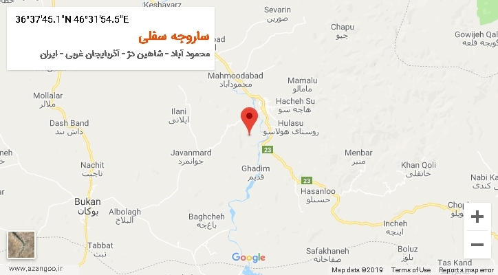 روستای ساروجه سفلی بر روی نقشه