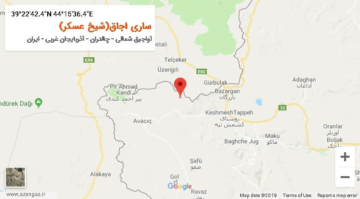 روستای ساری اجاق(شیخ عسکر) بر روی نقشه