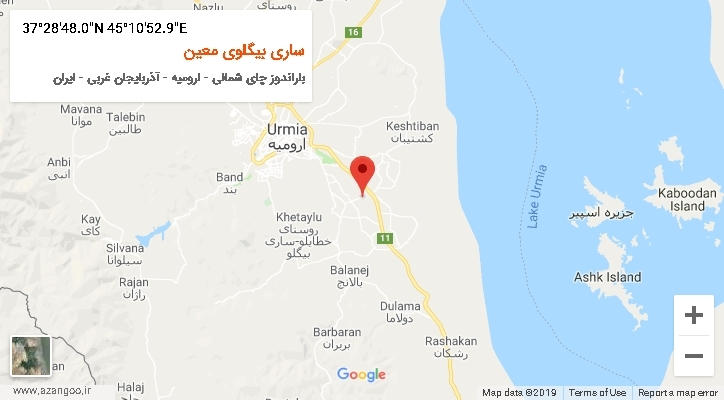 روستای ساری بیگلوی معین بر روی نقشه