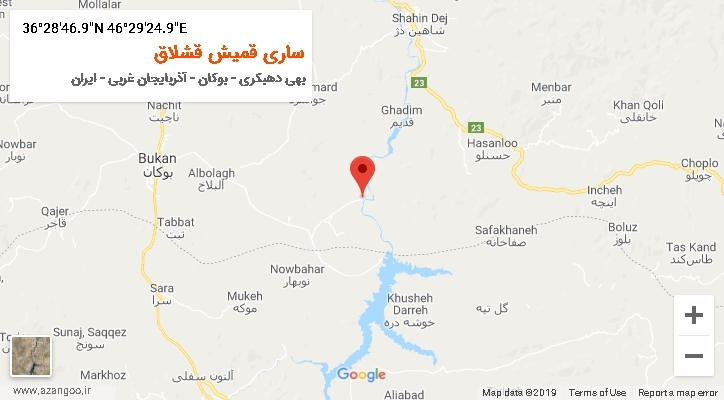 روستای ساری قمیش قشلاق بر روی نقشه
