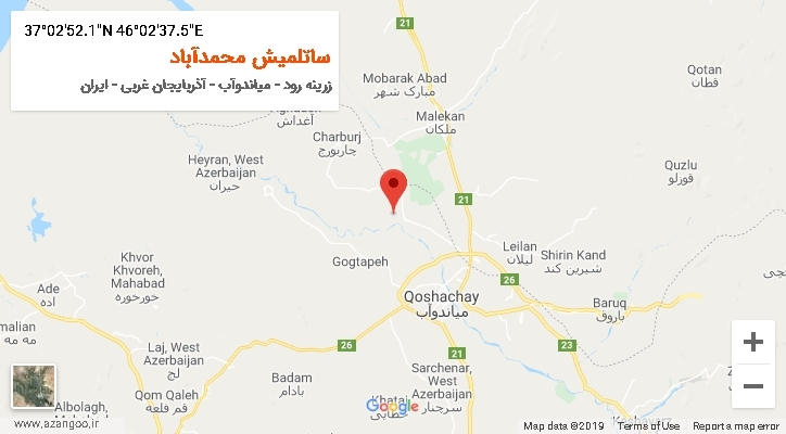 روستای ساتلمیش محمدآباد بر روی نقشه