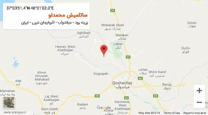 روستای ساتلمیش محمدلو بر روی نقشه
