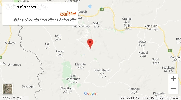 روستای سدبارون بر روی نقشه