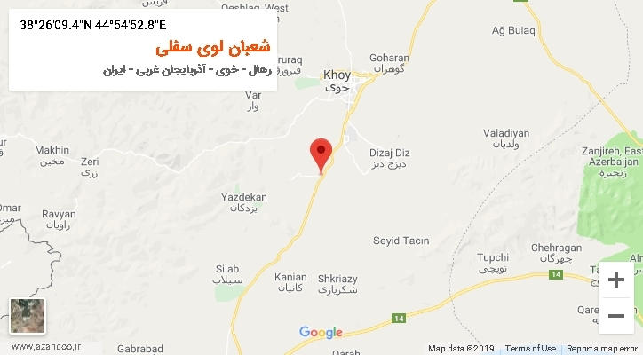 روستای شعبان لوی سفلی بر روی نقشه