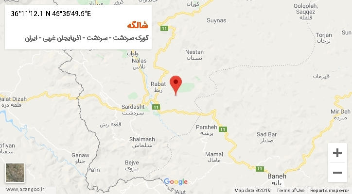 روستای شالگه بر روی نقشه