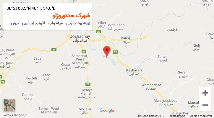 روستای شهرک سدنوروزلو بر روی نقشه