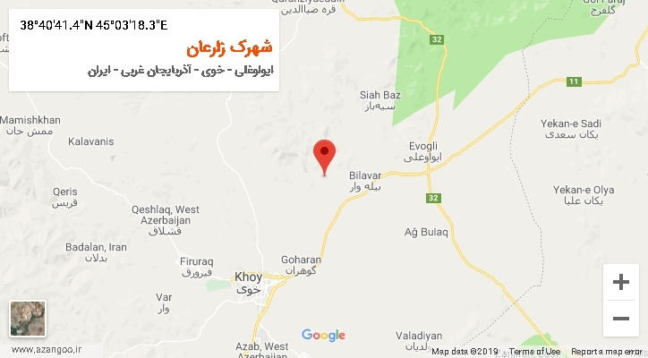 روستای شهرک زارعان بر روی نقشه