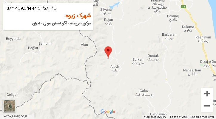 روستای شهرک زیوه بر روی نقشه