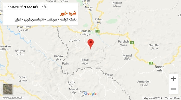روستای شره خور بر روی نقشه