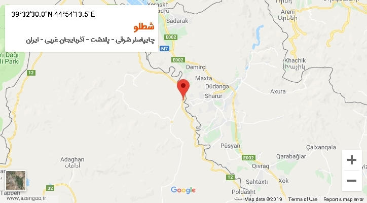 روستای شطلو بر روی نقشه