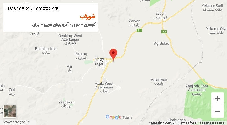 روستای شوراب بر روی نقشه