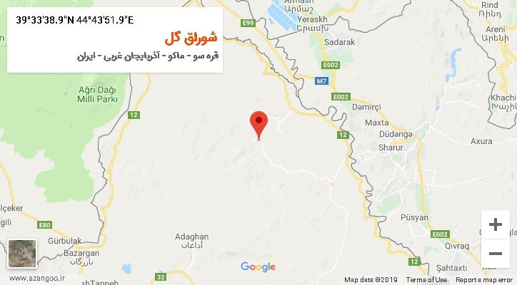 روستای شوراق گل بر روی نقشه