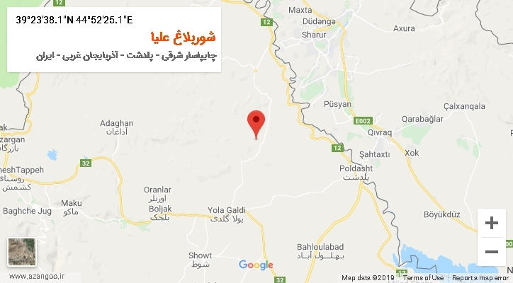 روستای شوربلاغ علیا بر روی نقشه