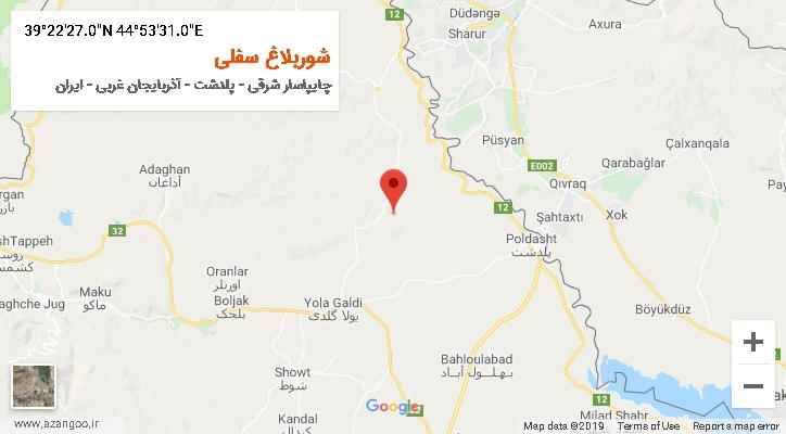 روستای شوربلاغ سفلی بر روی نقشه