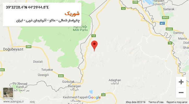 روستای شوریک بر روی نقشه