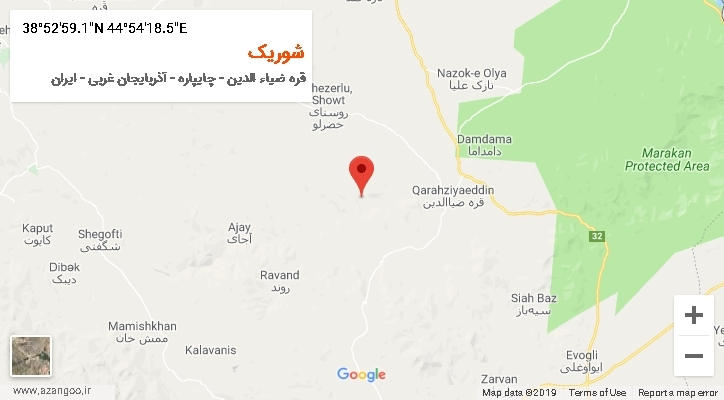 روستای شوریک بر روی نقشه