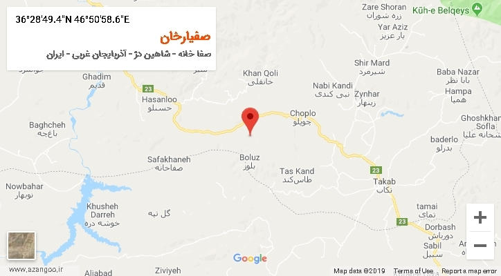روستای صفیارخان بر روی نقشه