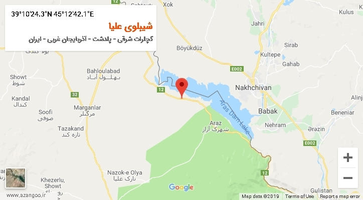 روستای شیبلوی علیا بر روی نقشه