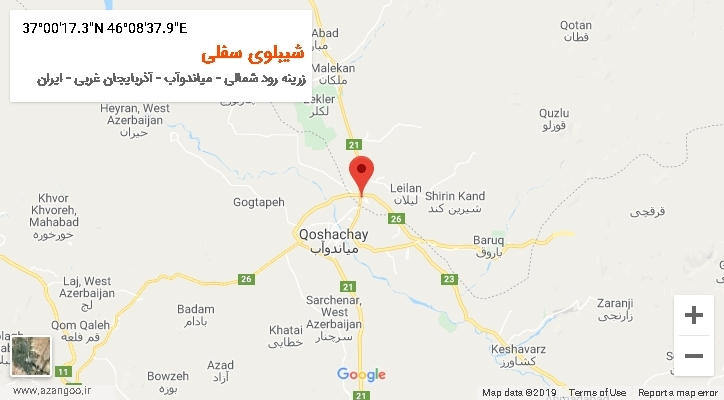 روستای شیبلوی سفلی بر روی نقشه