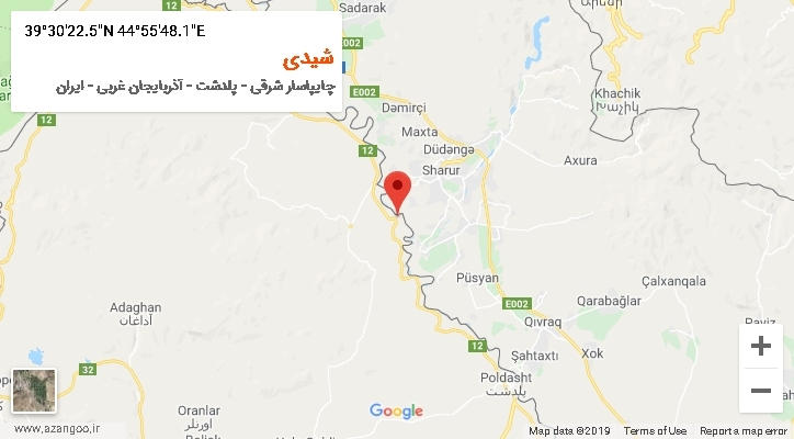 روستای شیدی بر روی نقشه