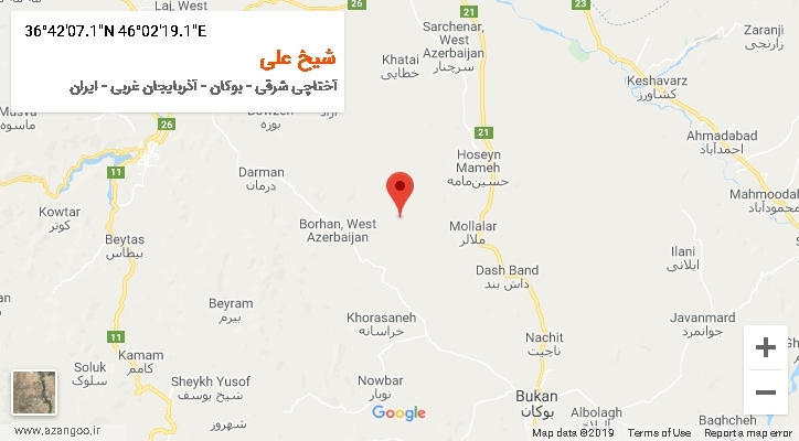 روستای شیخ علی بر روی نقشه
