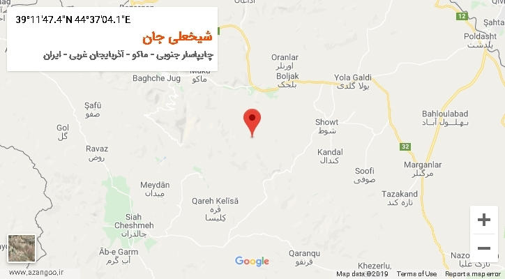 روستای شیخعلی جان بر روی نقشه