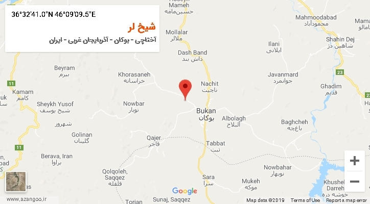 روستای شیخ لر بر روی نقشه