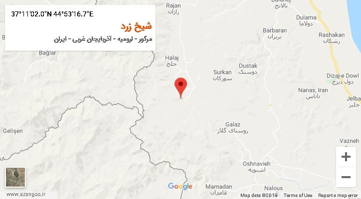 روستای شیخ زرد بر روی نقشه
