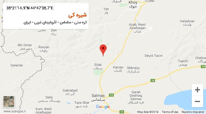 روستای شیره کی بر روی نقشه