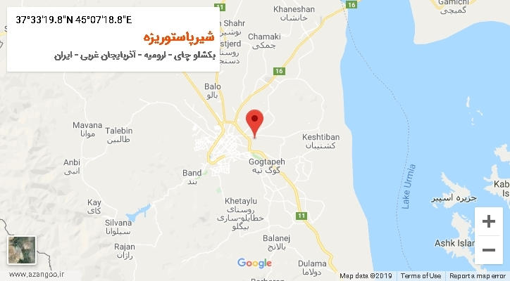 روستای شیرپاستوریزه بر روی نقشه