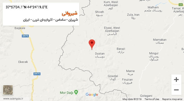 روستای شیروانی بر روی نقشه