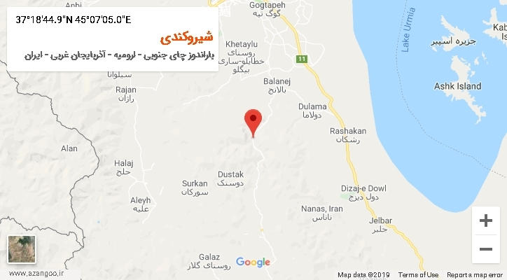 روستای شیروکندی بر روی نقشه
