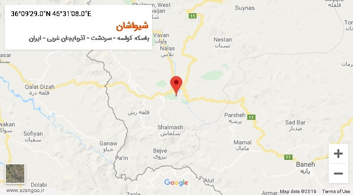 روستای شیواشان بر روی نقشه