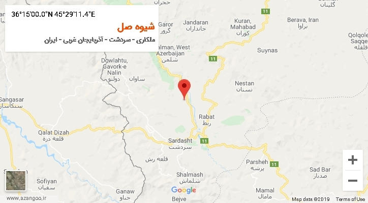 روستای شیوه صل بر روی نقشه