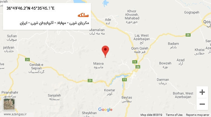 روستای سلکه بر روی نقشه
