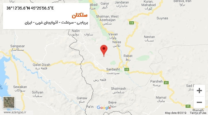 روستای سلکتان بر روی نقشه