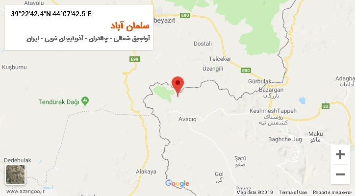 روستای سلمان آباد بر روی نقشه