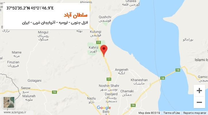 روستای سلطان آباد بر روی نقشه