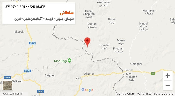 روستای سلطانی بر روی نقشه