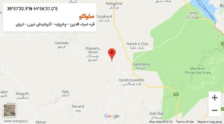 روستای سلوکلو بر روی نقشه
