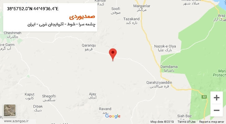 روستای صمدیوردی بر روی نقشه
