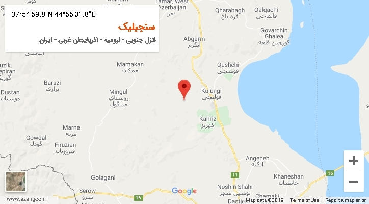 روستای سنجیلیک بر روی نقشه