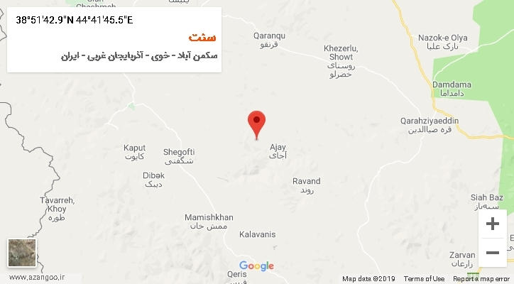 روستای سنت بر روی نقشه