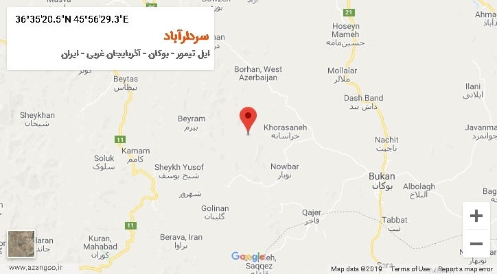 روستای سردارآباد بر روی نقشه