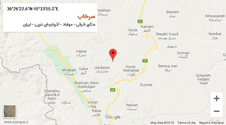 روستای سرخاب بر روی نقشه