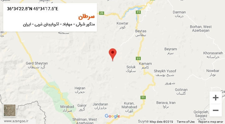 روستای سرطان بر روی نقشه