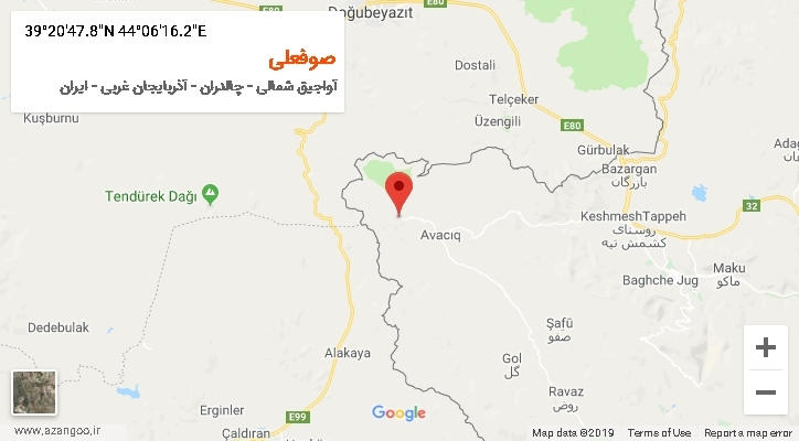 روستای صوفعلی بر روی نقشه