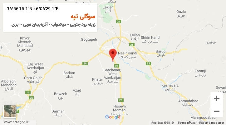 روستای سوگلی تپه بر روی نقشه